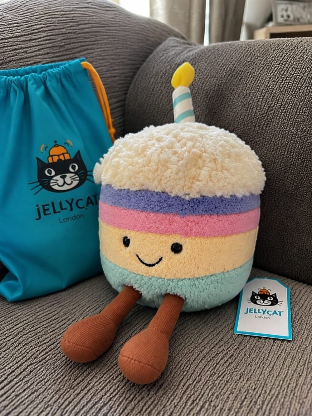 Jellycat Amuseables Rainbow Birthday Cake Plush Stuffed Toy Food Gift NEW NWT - Picture 5 of 6